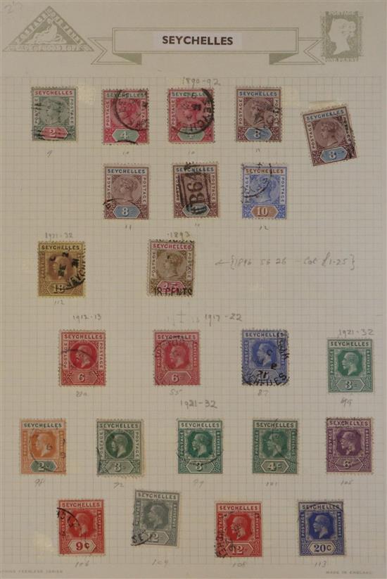 A QV to QEII selection of British Empire stamps in a stockbook